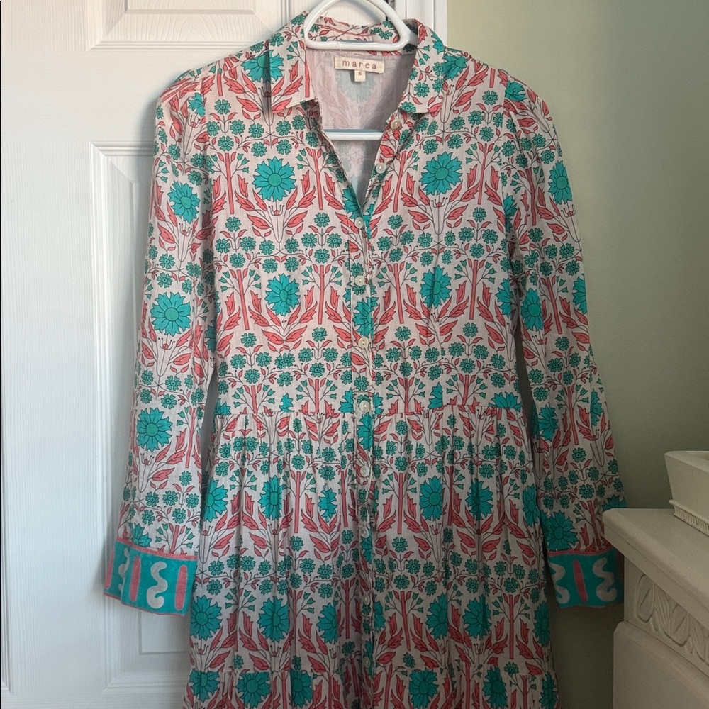 Marea By Liz Joy Flounce Shirt Dress Size S - Picture 2 of 12